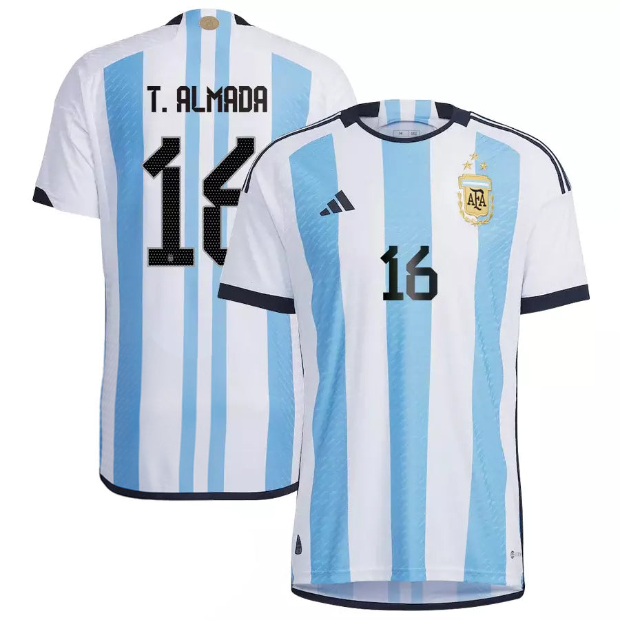 Thiago Almada Argentina 16 FIFA World Cup Jersey - Kit Captain