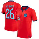 Conor Gallagher England 26 White FIFA World Cup Jersey - Kit Captain