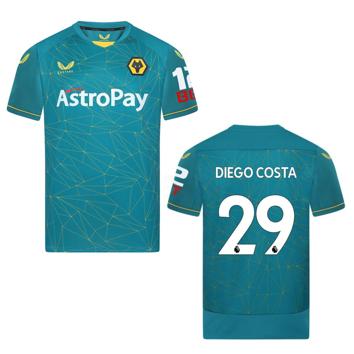 Diego Costa Wolves 29 Jersey - Kit Captain