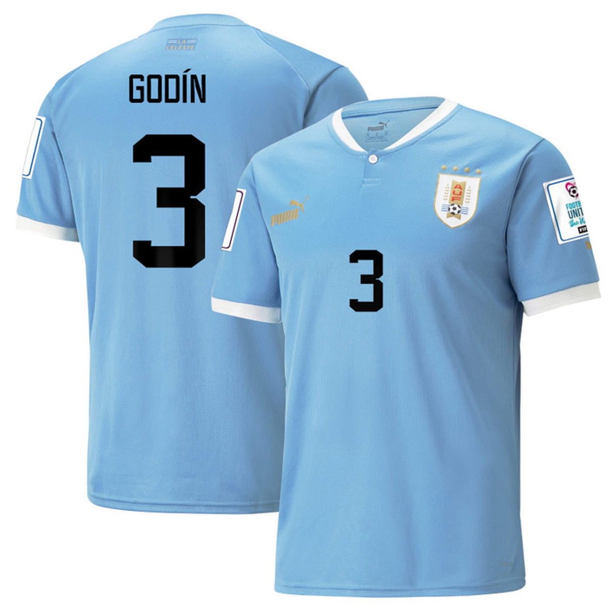 Diego Godín Uruguay 3 Fifa World Cup Jersey - Kit Captain