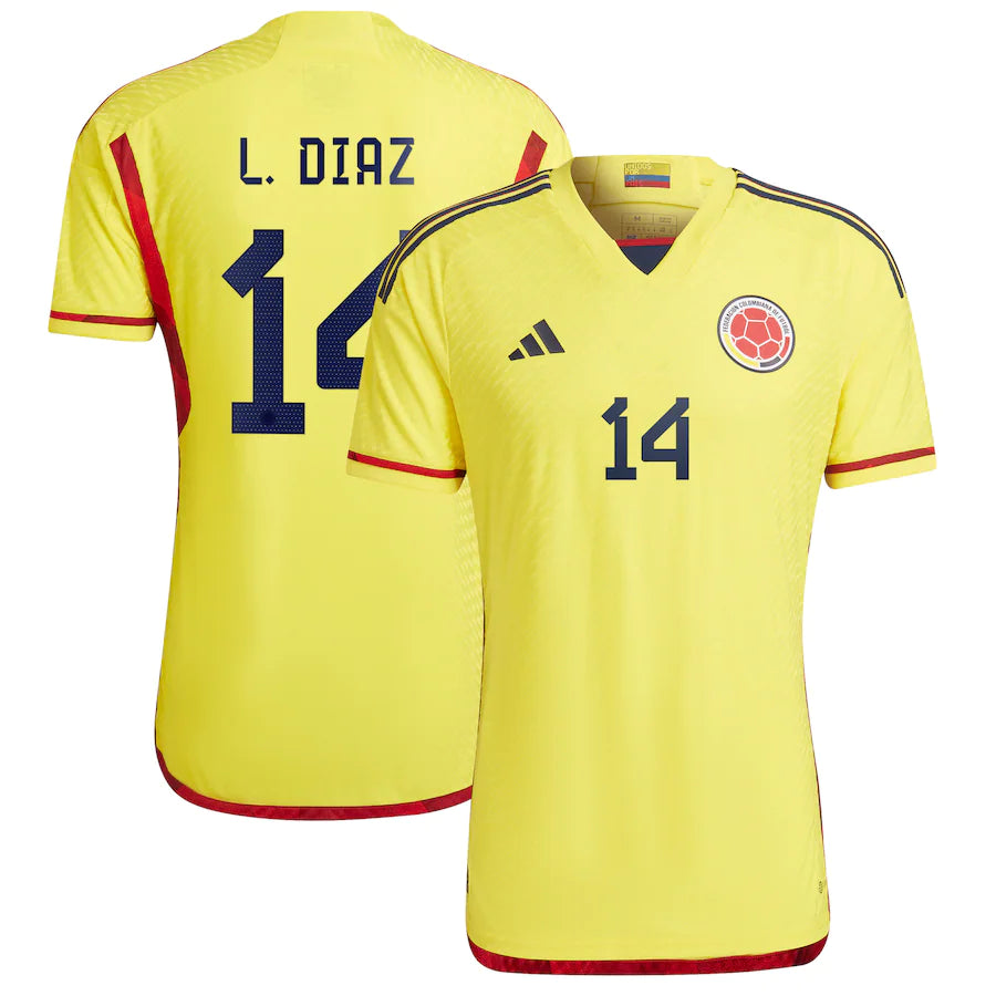 Luis Diaz Colombia 14 FIFA World Cup Jersey - Kit Captain