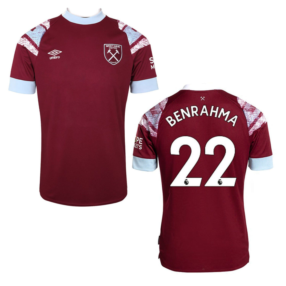 Said Benrahma West Ham 22 Jersey - Kit Captain