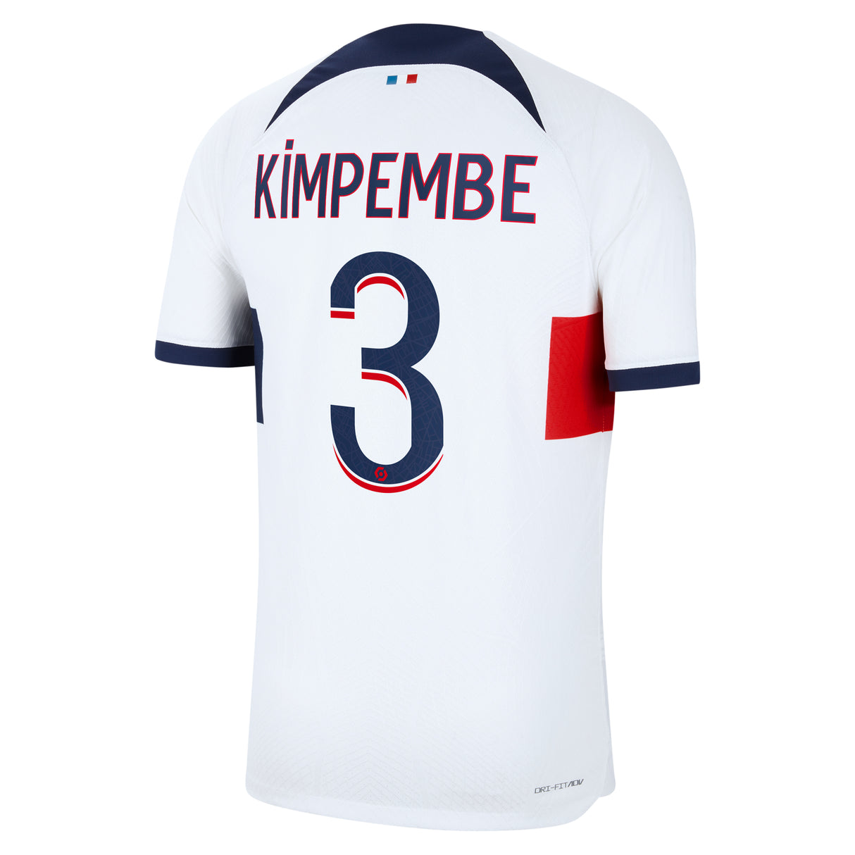 Paris Saint-Germain Nike Away Dri Fit Adv Match Shirt 2023-24 with Kimpembe 3 printing - Kit Captain