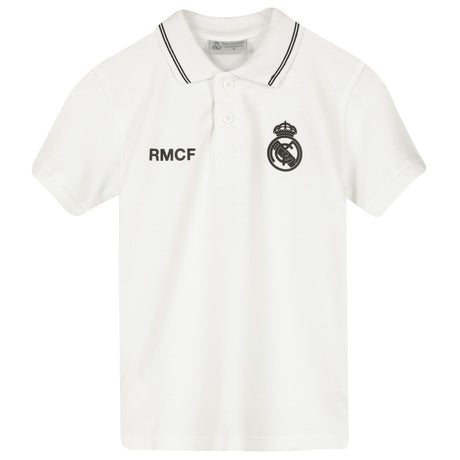 Real Madrid Polyester Training Polo Shirt - White - Junior - Kit Captain