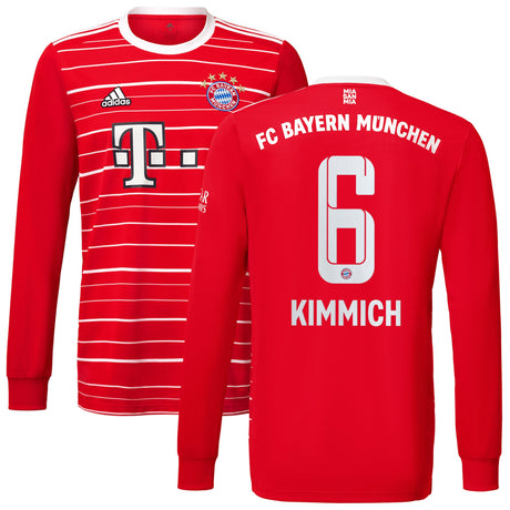 FC Bayern Home Shirt 2022-23 - Kids - Long Sleeve with Kimmich 6 printing - Kit Captain