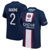 Paris Saint-Germain Home Stadium Shirt 2022-23 with Hakimi 2 printing - Kit Captain