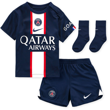 Paris Saint-Germain Home Stadium Kit 2022-23 - Infants with Marquinhos 5 printing - Kit Captain