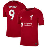 Liverpool Home Stadium Shirt 2022-23 with Firmino 9 printing - Kit Captain