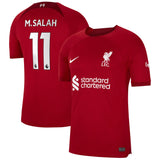 Liverpool Home Stadium Shirt 2022-23 with M.Salah 11 printing - Kit Captain