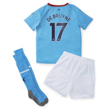 Manchester City Home Minikit 2022-23 with De Bruyne 17 printing - Kit Captain