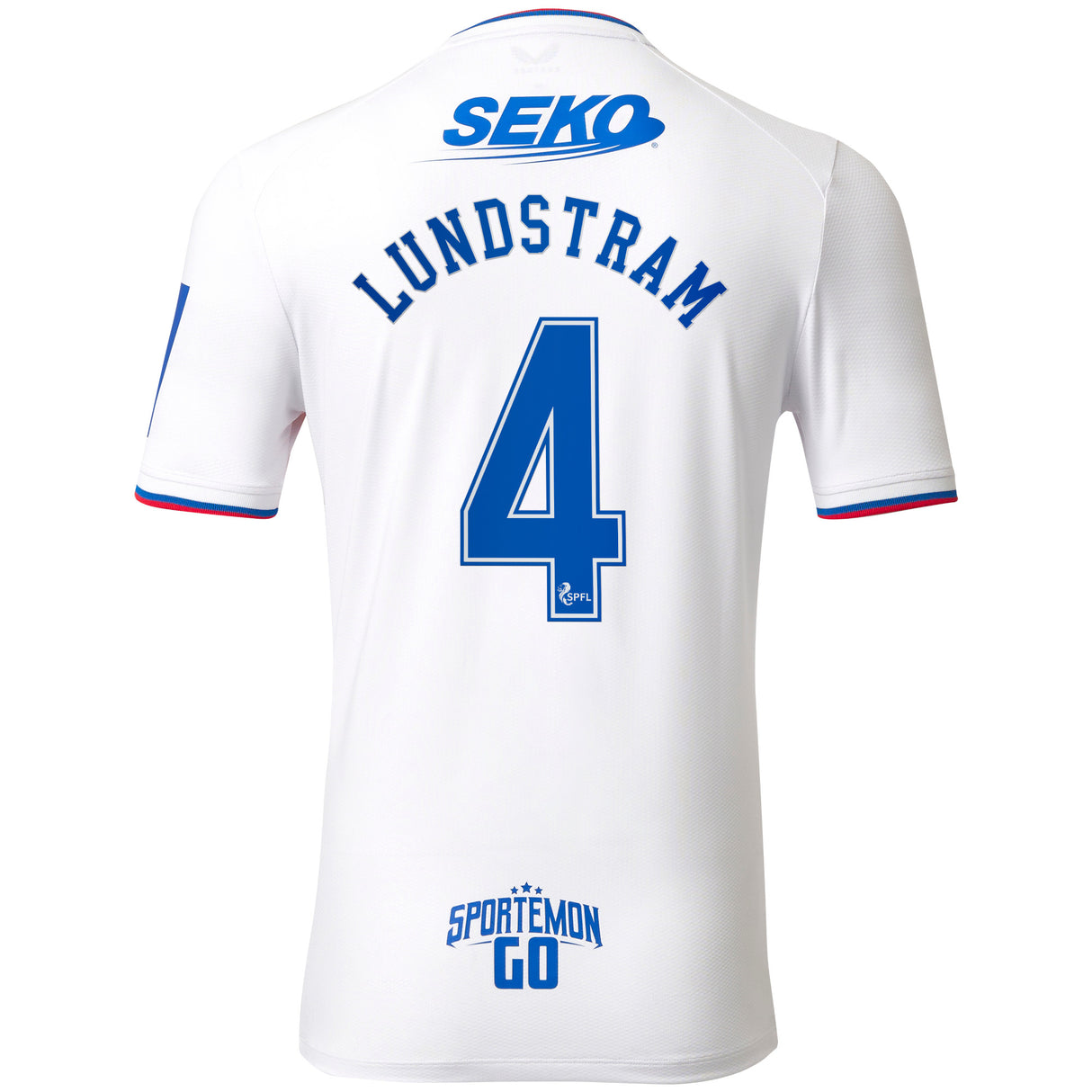 Glasgow Rangers Away Shirt 2022-23 with Lundstram 4 printing - Kit Captain