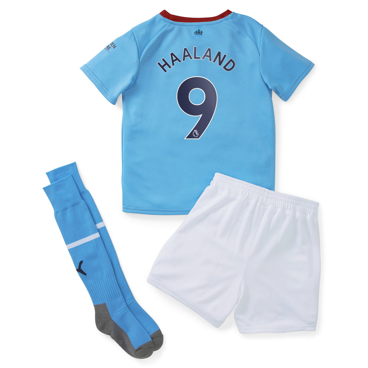 Manchester City Home Minikit 2022-23 with Haaland 9 printing - Kit Captain