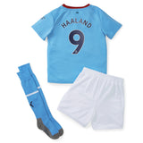 Manchester City Home Minikit 2022-23 with Haaland 9 printing - Kit Captain