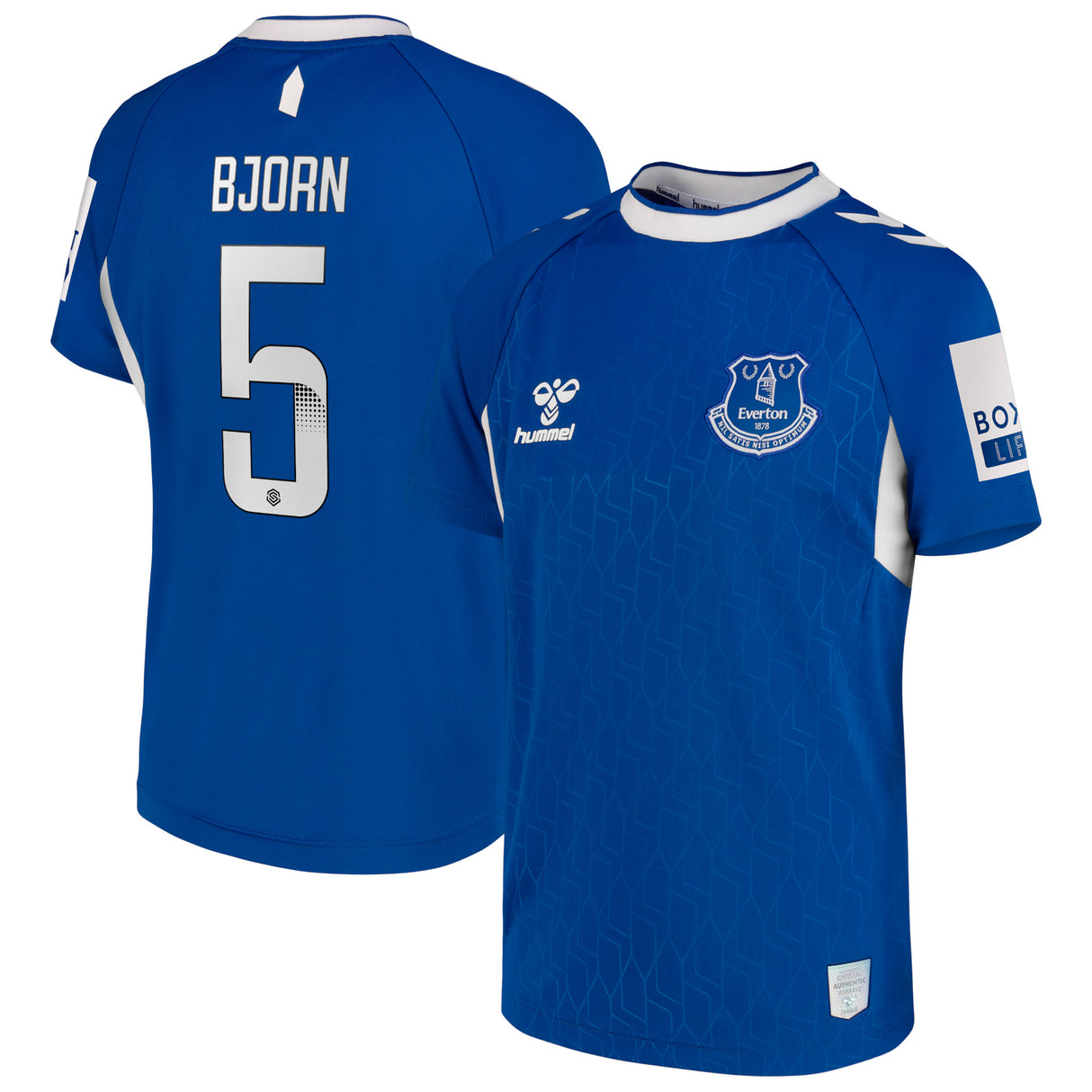 Everton WSL Home Shirt 2022-23 - Kids with Björn 5 printing - Kit Captain