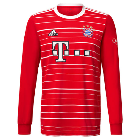 FC Bayern Home Shirt 2022-23 - Kids - Long Sleeve with Mazraoui 40 printing - Kit Captain