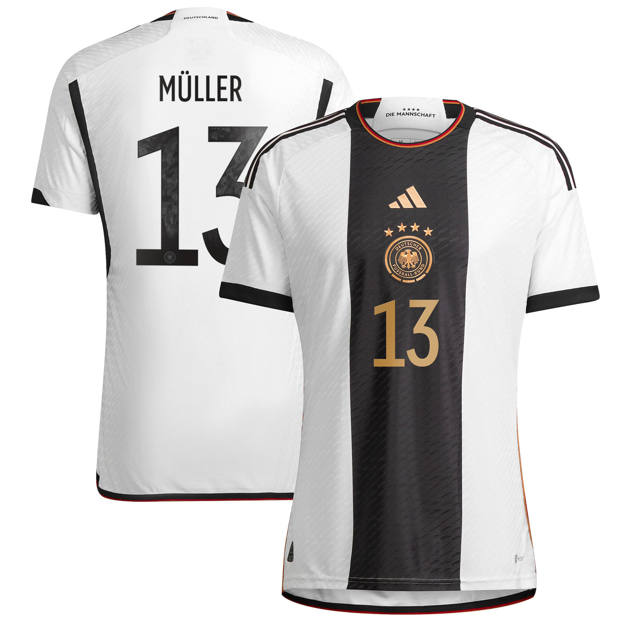 Germany Home Authentic Shirt with Müller 13 printing - Kit Captain