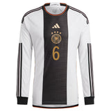 Germany Home Authentic Shirt - Long Sleeve with Kimmich 6 printing - Kit Captain