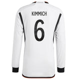 Germany Home Authentic Shirt - Long Sleeve with Kimmich 6 printing - Kit Captain