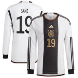 Germany Home Authentic Shirt - Long Sleeve with Sané 19 printing - Kit Captain