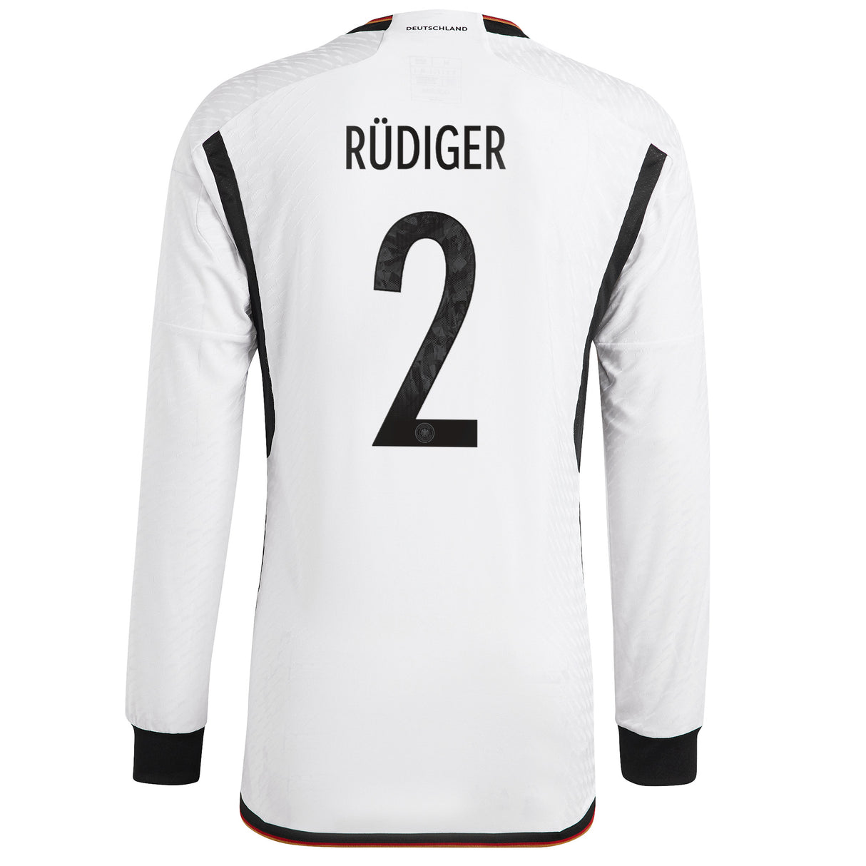 Germany Home Authentic Shirt - Long Sleeve with Rüdiger 2 printing - Kit Captain