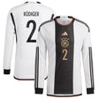 Germany Home Authentic Shirt - Long Sleeve with Rüdiger 2 printing - Kit Captain