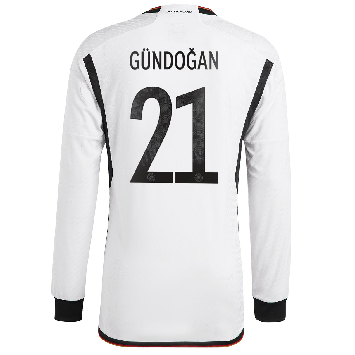 Germany Home Authentic Shirt - Long Sleeve with Gündogan 21 printing - Kit Captain