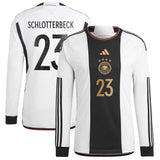 Germany Home Shirt - Long Sleeve with Schlotterbeck 23 printing - Kit Captain