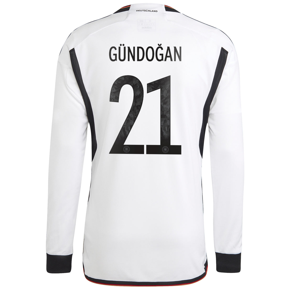 Germany Home Shirt - Long Sleeve with Gündogan 21 printing - Kit Captain