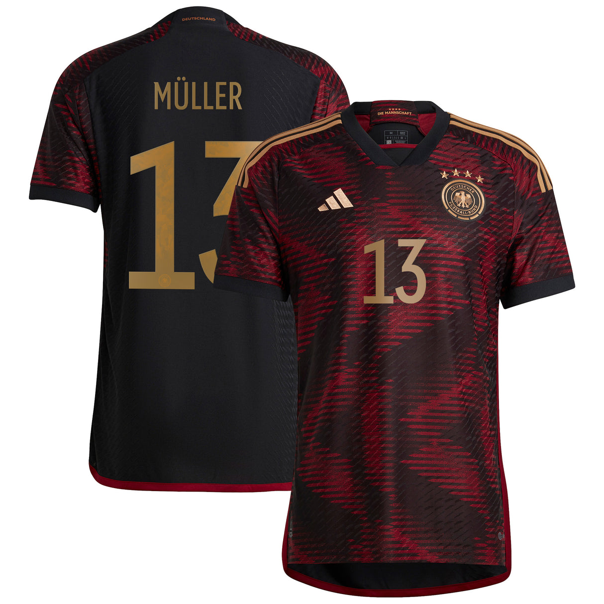 Germany Away Authentic Shirt with Müller 13 printing - Kit Captain