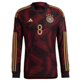 Germany Away Authentic Shirt - Long Sleeve with Goretzka 8 printing - Kit Captain