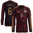 Germany Away Authentic Shirt - Long Sleeve with Kimmich 6 printing - Kit Captain