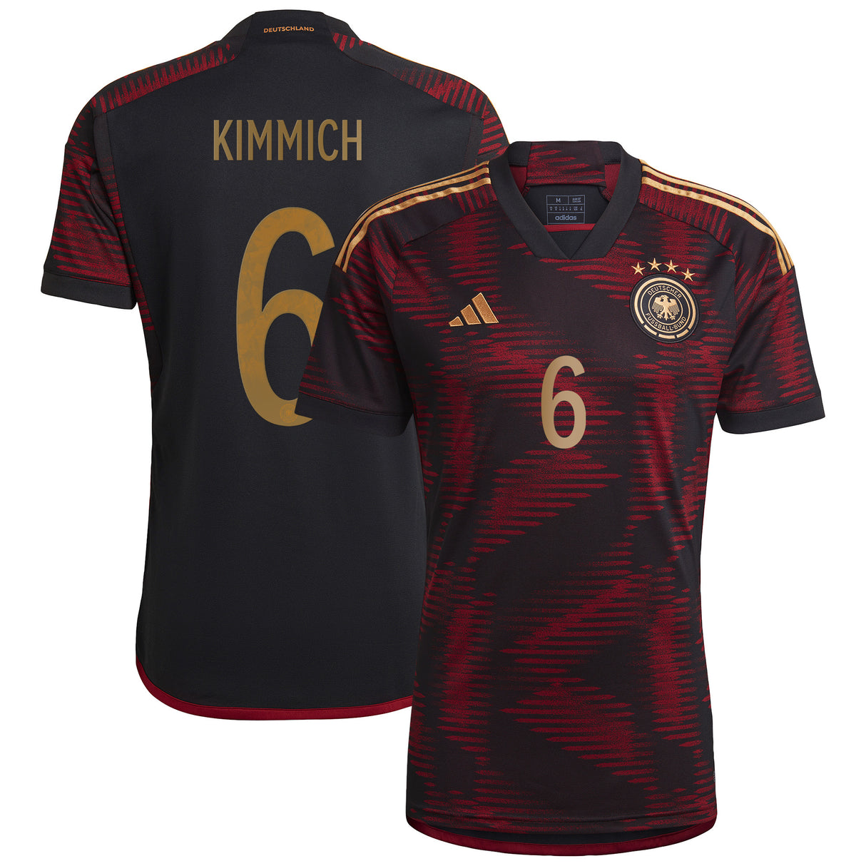 Germany Away Shirt with Kimmich 6 printing - Kit Captain