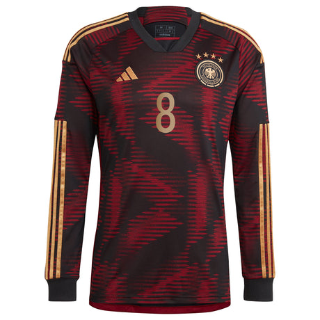 Germany Away Shirt - Long Sleeve with Goretzka 8 printing - Kit Captain