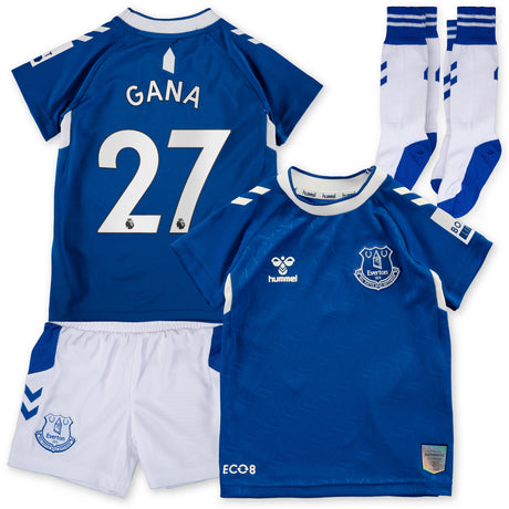 Everton Home Infant Kit 2022-23 with Gana 27 printing - Kit Captain