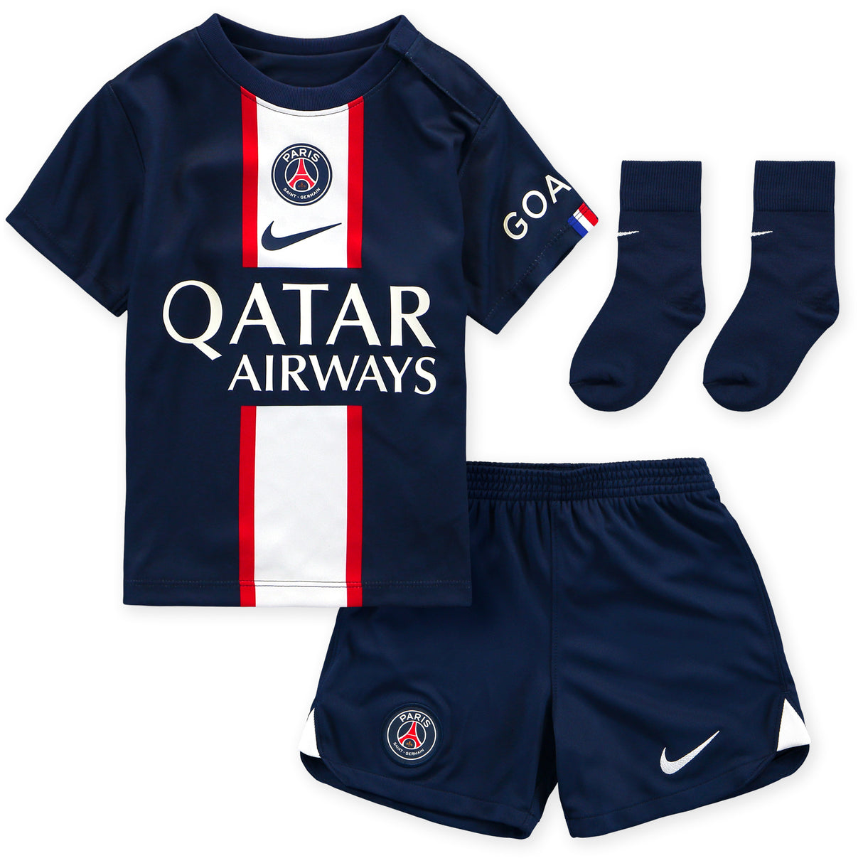 Paris Saint-Germain Home Stadium Kit 2022-23 - Infants with Fabian 8 printing - Kit Captain