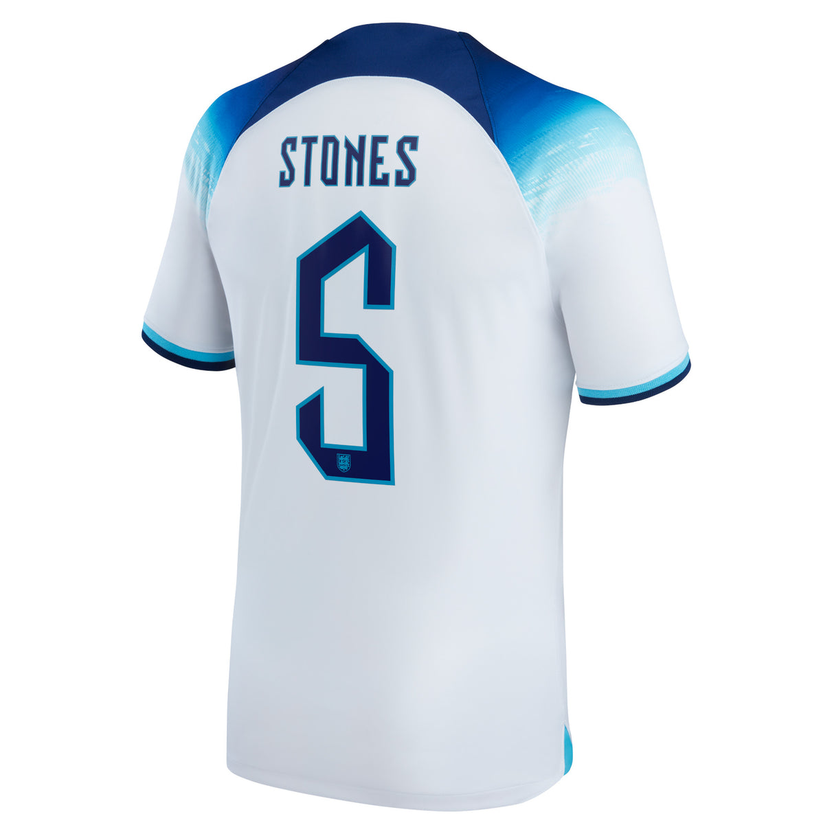 England Home Stadium Shirt 2022 with Stones 5 printing - Kit Captain