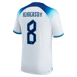 England Home Match Shirt 2022 with Henderson 8 printing - Kit Captain