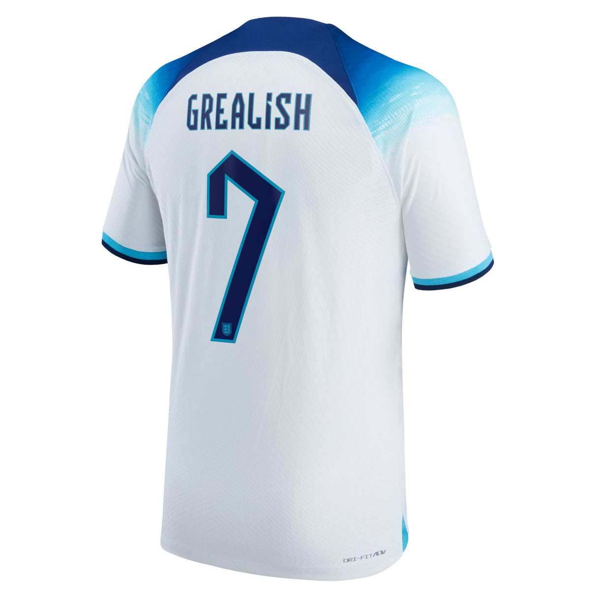 England Home Match Shirt 2022 with Grealish 7 printing - Kit Captain