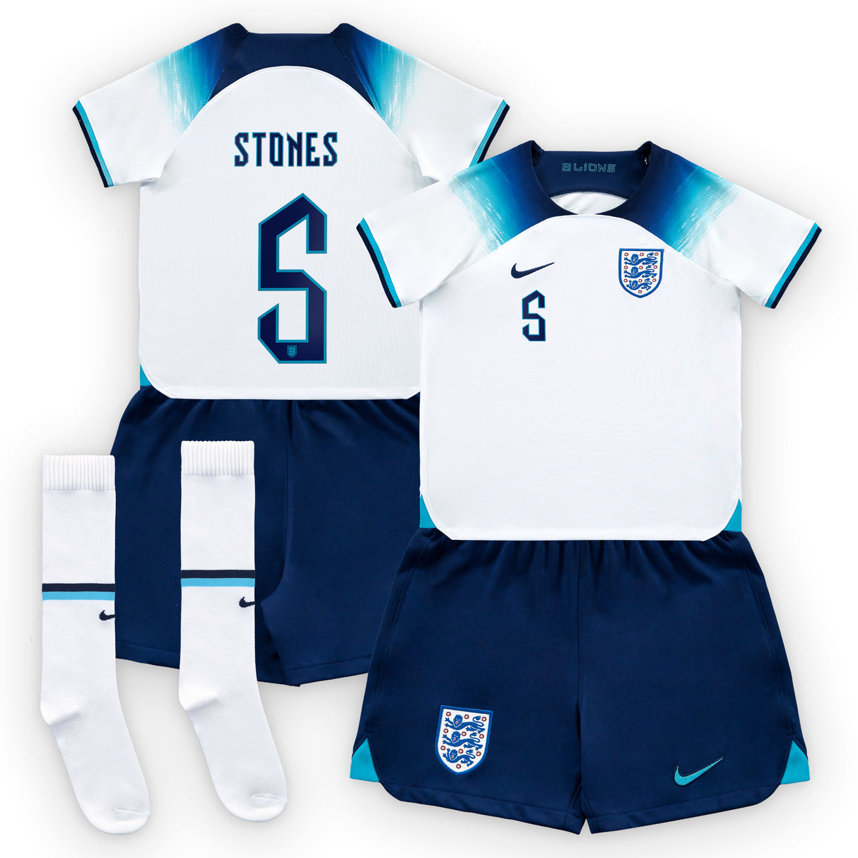 England Home Stadium Kit 2022 - Little Kids with Stones 5 printing - Kit Captain