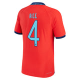 England Away Match Shirt 2022 with Rice 4 printing - Kit Captain