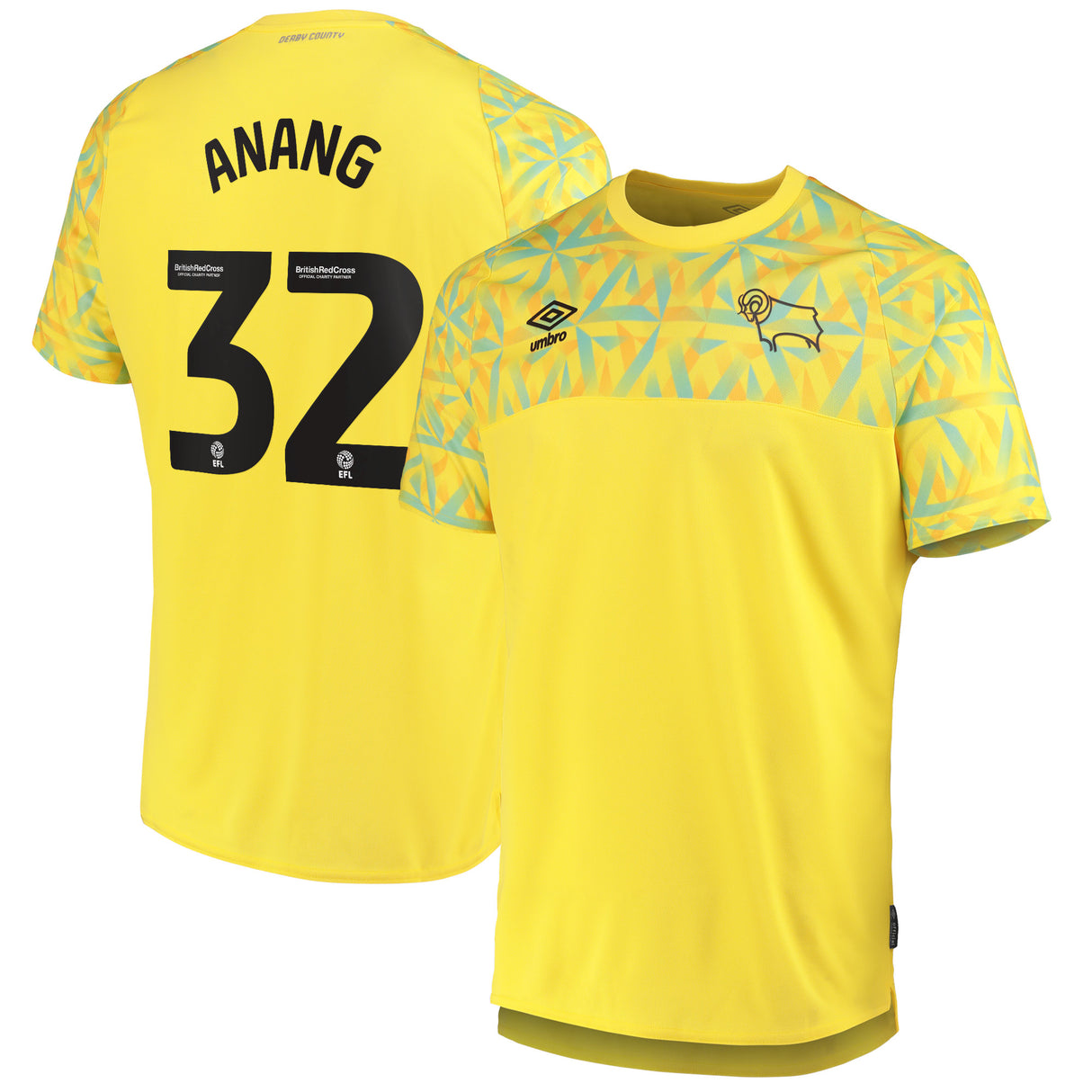 Derby County Away Goalkeeper Shirt 2022-23 with Anang 32 printing - Kit Captain