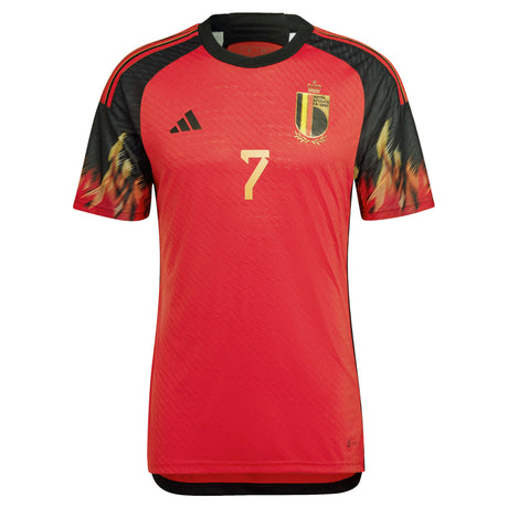 Belgium Home Authentic Shirt with De Bruyne 7 printing - Kit Captain