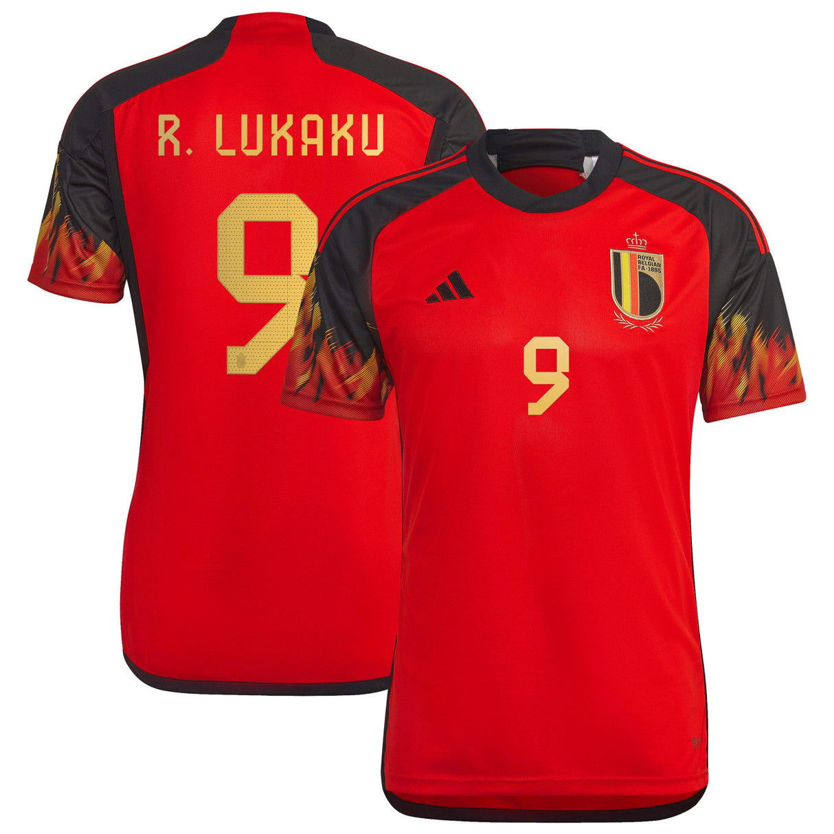 Belgium Home Shirt with Lukaku 9 printing - Kit Captain