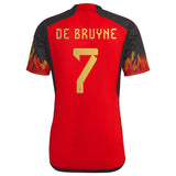 Belgium Home Shirt with De Bruyne 7 printing - Kit Captain