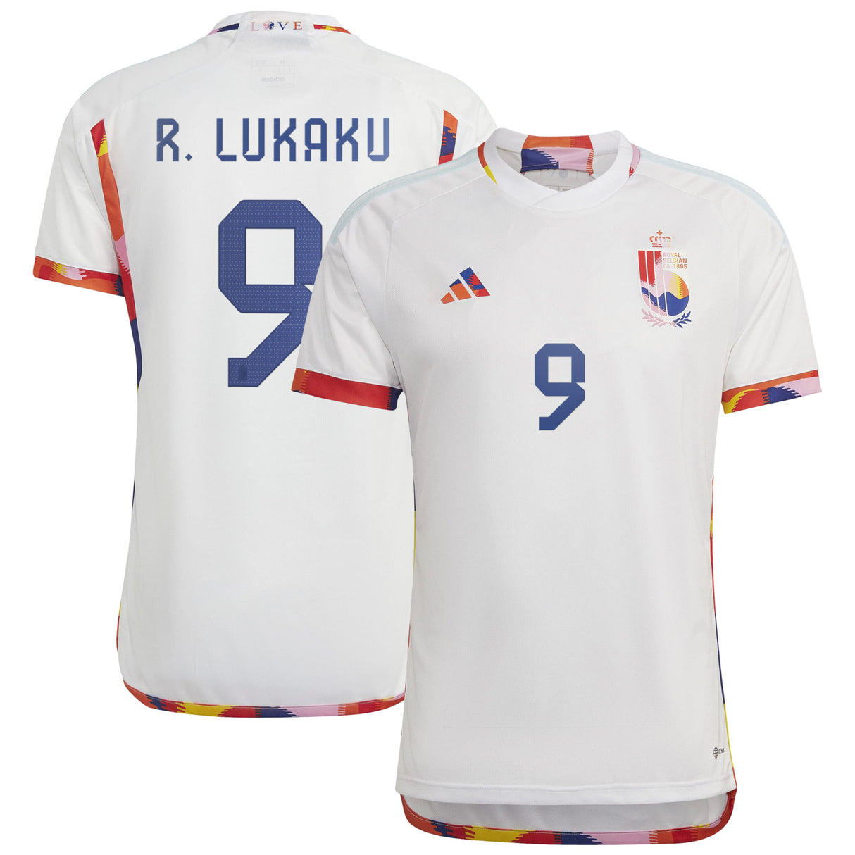 Belgium Away Shirt with Lukaku 9 printing - Kit Captain