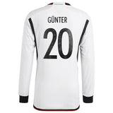 Germany Home Authentic Shirt 2022 - Long Sleeve with Günter 20 printing - Kit Captain