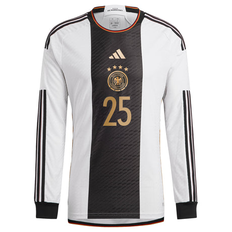 Germany Home Authentic Shirt 2022 - Long Sleeve with Bella Kotchap 25 printing - Kit Captain