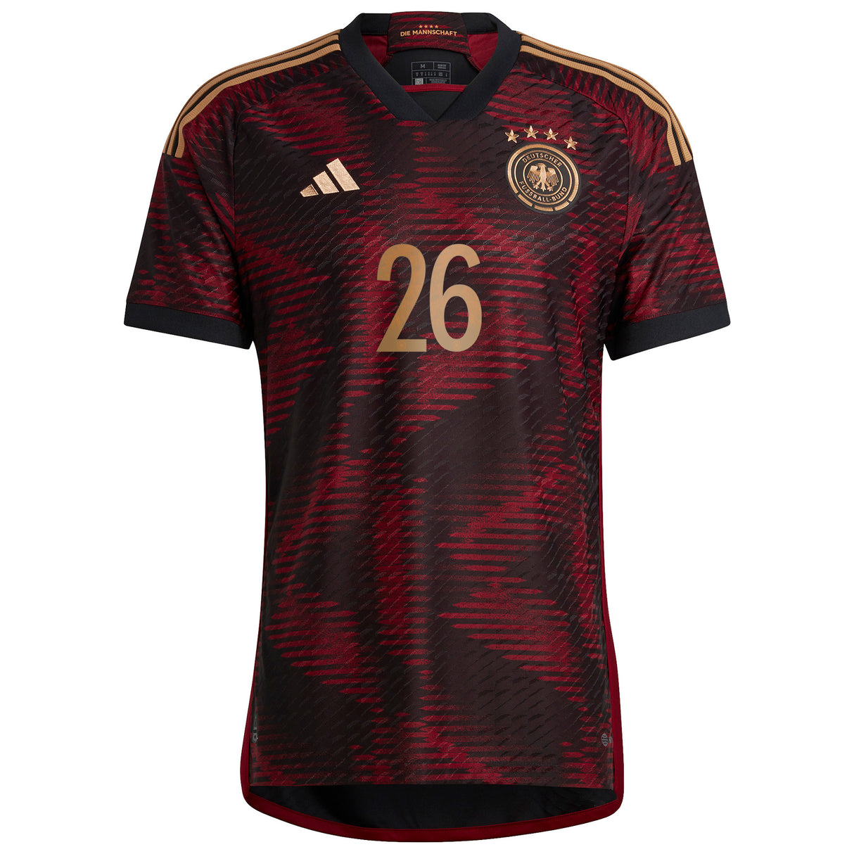 Germany Away Authentic Shirt 2022 with Moukoko 26 printing - Kit Captain