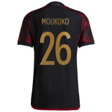 Germany Away Authentic Shirt 2022 with Moukoko 26 printing - Kit Captain