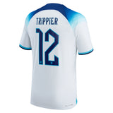 England Home Match Shirt 2022 with Trippier 12 printing - Kit Captain